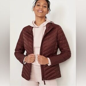 Old Navy Active Women Packable Puffer Jacket Burgandy Size XS
